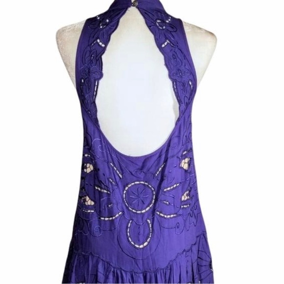 Free people blue open back cut out dress - Picture 6 of 7